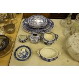 A quantity of various blue and white china