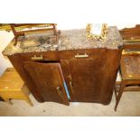 A 20th Century two drawer sideboard with marble to