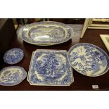 A quantity of various blue and white china to incl