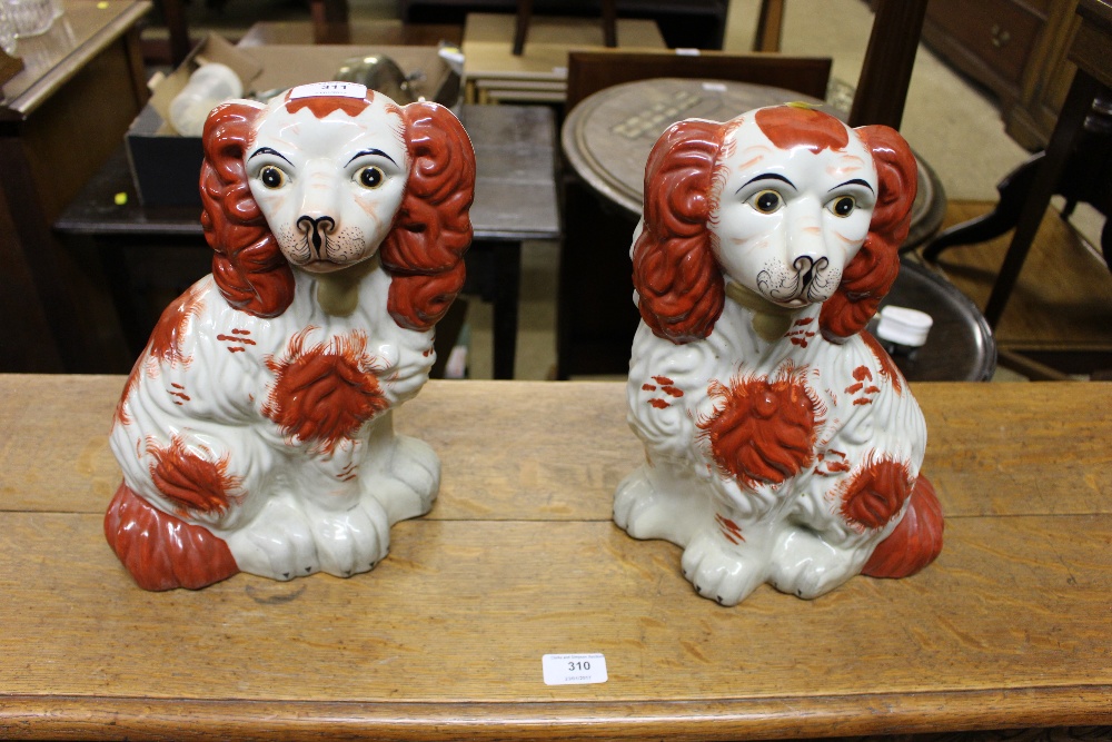 A pair of Staffordshire Spaniel ornaments