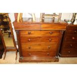 A large Victorian mahogany chest fitted two frieze