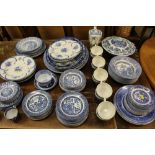 A quantity of blue and white tea and dinnerware to