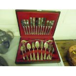 A canteen of Sheffield silver plated cutlery