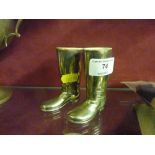 Two silver plated boot measures