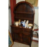 An oak dresser fitted two drawers