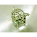 A Swarovski crystal glass pig