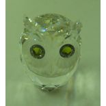 A Swarovski crystal glass owl