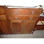 A 20th Century oak tallboy fitted two drawers