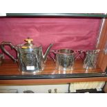 A Victorian silver plated three piece teaset by Wa