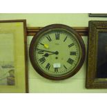 A 19th Century mahogany single hole wall clock - k