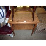 A light oak two tier table