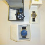 Three various wirst watches in original boxes