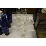 Nine 19th Century and later drinking glasses