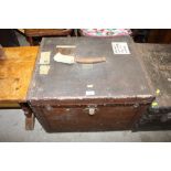 A square canvas covered trunk