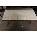 A tiled top coffee table