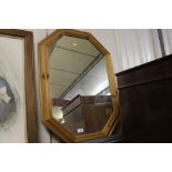 A pine framed wall mirror