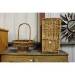 A wicker cider bottle carrier and one other wicker