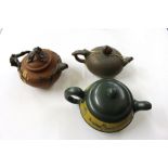 Three Chinese teapots