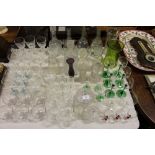 A quantity of various glassware to include decante