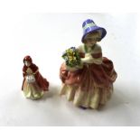 A Royal Doulton figurine 'Cissie' and a miniature