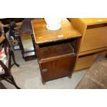 A walnut bedside cabinet and a late Victorian over