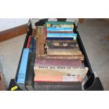 A box of various books