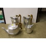 A Picquot ware four piece teaset