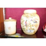 A Crown Ducalware floral decorated ginger jar and