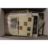 A box of Common Wealth stamps; covers and cards to