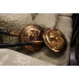 Two Victorian copper warming pans