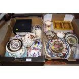 Two boxes of various decorative china