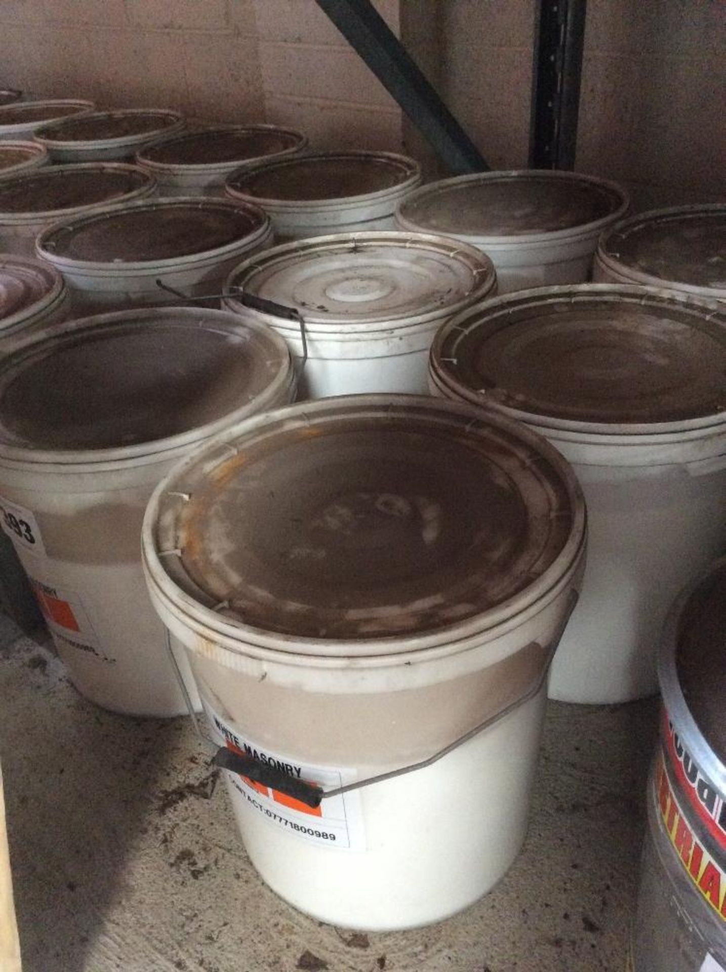 6 x Buckets of white masonry paint