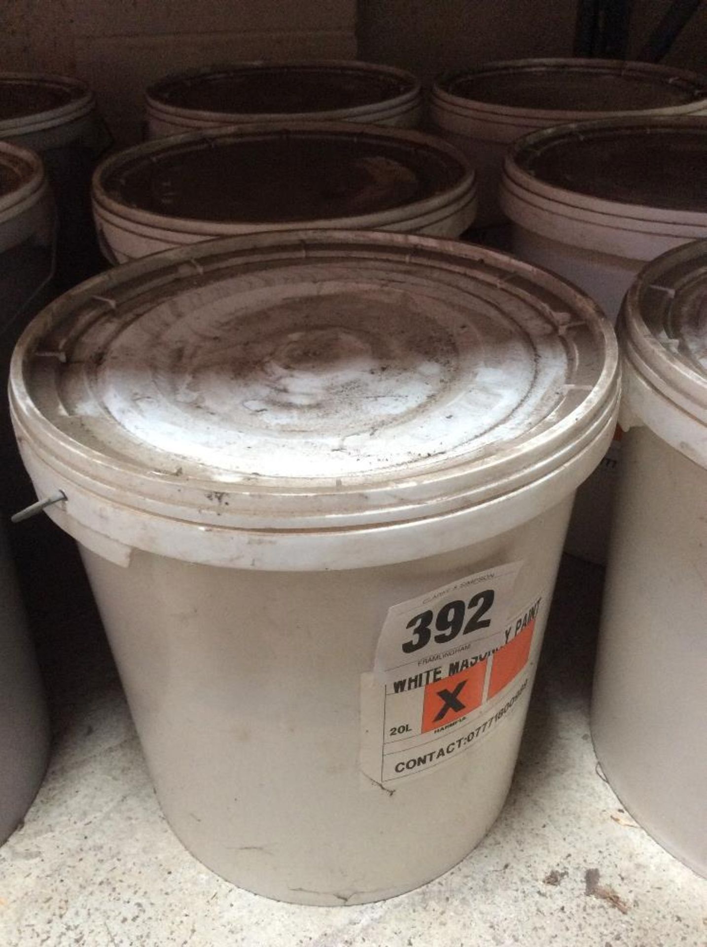 6 x Buckets of white masonry paint