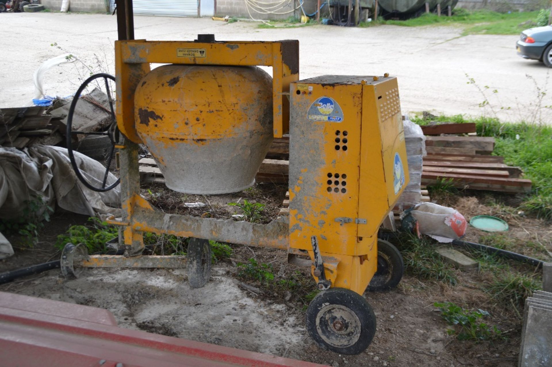 Belle Premier 100X-1 site cement mixer with electric start diesel engine.