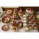 A quantity of Marquis hand painted dinnerware deco