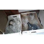 Two boxes of glassware