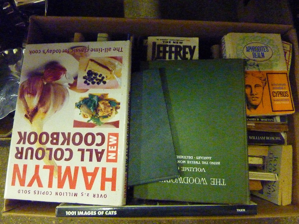 A box of various books