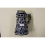 A Rhenish blue and white jug