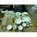 A quantity of various drinking glasses and decorat