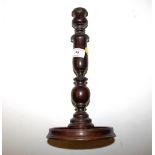 A pair of 18th Century fruit wood candlesticks, AF