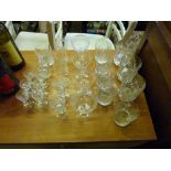 A quantity of various drinking glasses and cut gla