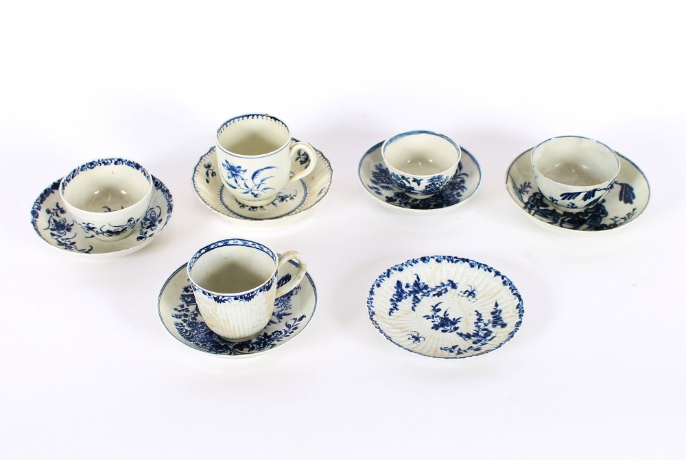 A collection of various 18th Century and later Worcester and other tea bowls, saucers and cups, (