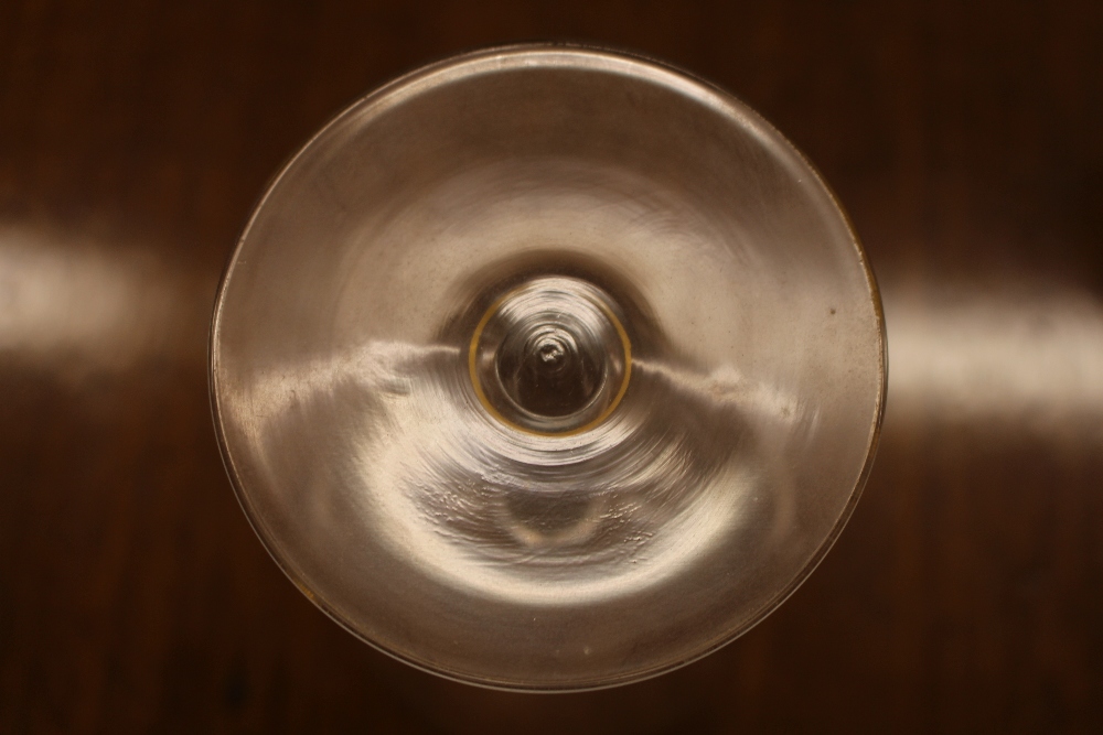 A part suite of mid 20th Century glassware, with gold leaf banded decoration, comprising 2 decanters - Image 2 of 5