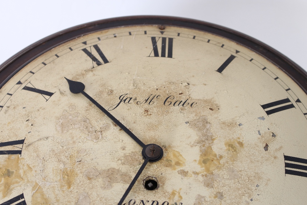 A 19th Century mahogany drop dial wall clock, by James McCabe, London, convex dial and single - Image 4 of 20