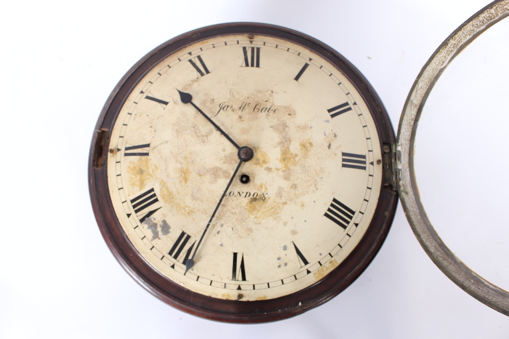 A 19th Century mahogany drop dial wall clock, by James McCabe, London, convex dial and single - Image 6 of 20