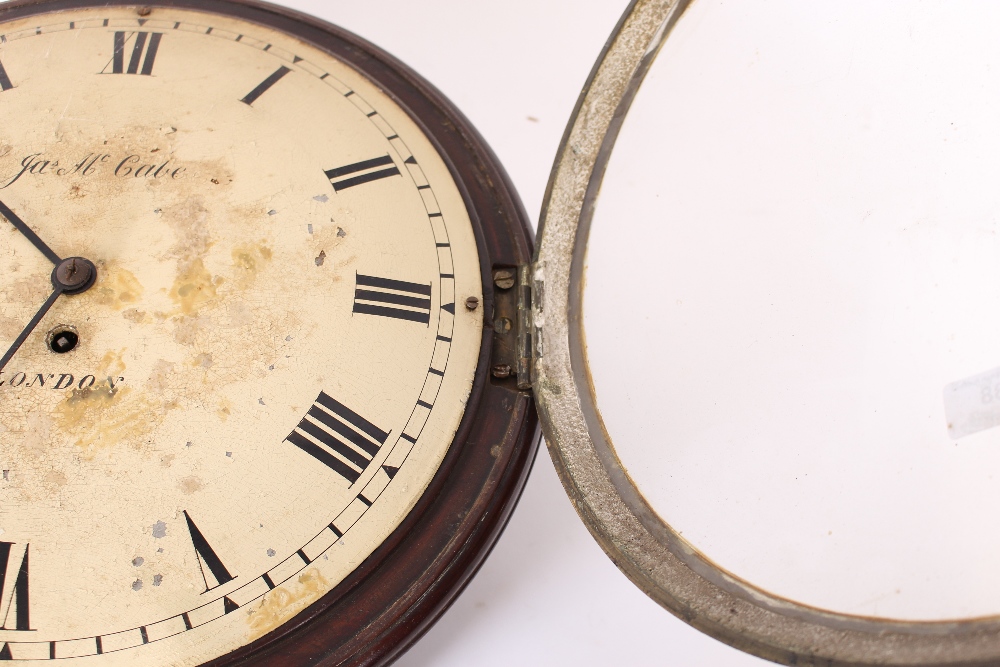 A 19th Century mahogany drop dial wall clock, by James McCabe, London, convex dial and single - Image 5 of 20