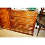 A late Victorian / Edwardian walnut chest fitted t