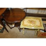 A floral painted side table; and an Edwardian shap