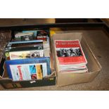 A box of various books; and a box of "Hutchinson's