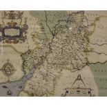 A coloured print depicting a map of Gloucestershir